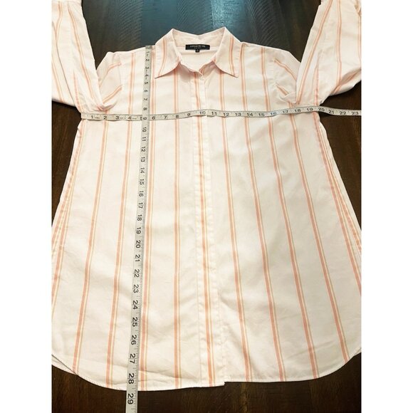 Lafayette 148 NY Velma Striped Skylark Button Front Long Sleeve Shirt Size Small - Picture 5 of 11
